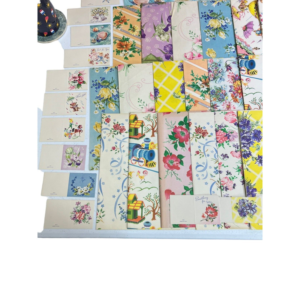Lot of 21 Vinatge‎ Art Crest All Occassions Wrapping Papers Cards & Seals - Picture 2 of 15